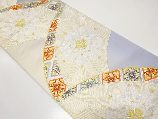 アンティーク　若松に華紋織り出し袋帯（材料）